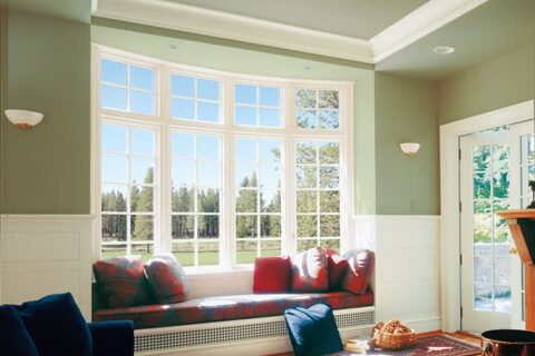 Bow windows in London from Pella and Heritage Renovations.