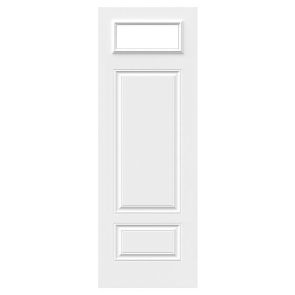 A white, craftsman-style Orleans steel door from Gentek-Novatech and Heritage Renovations Windows & Doors.